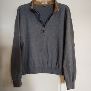 Peter Millar Men's Quarter Zip Gray Pullover Size L